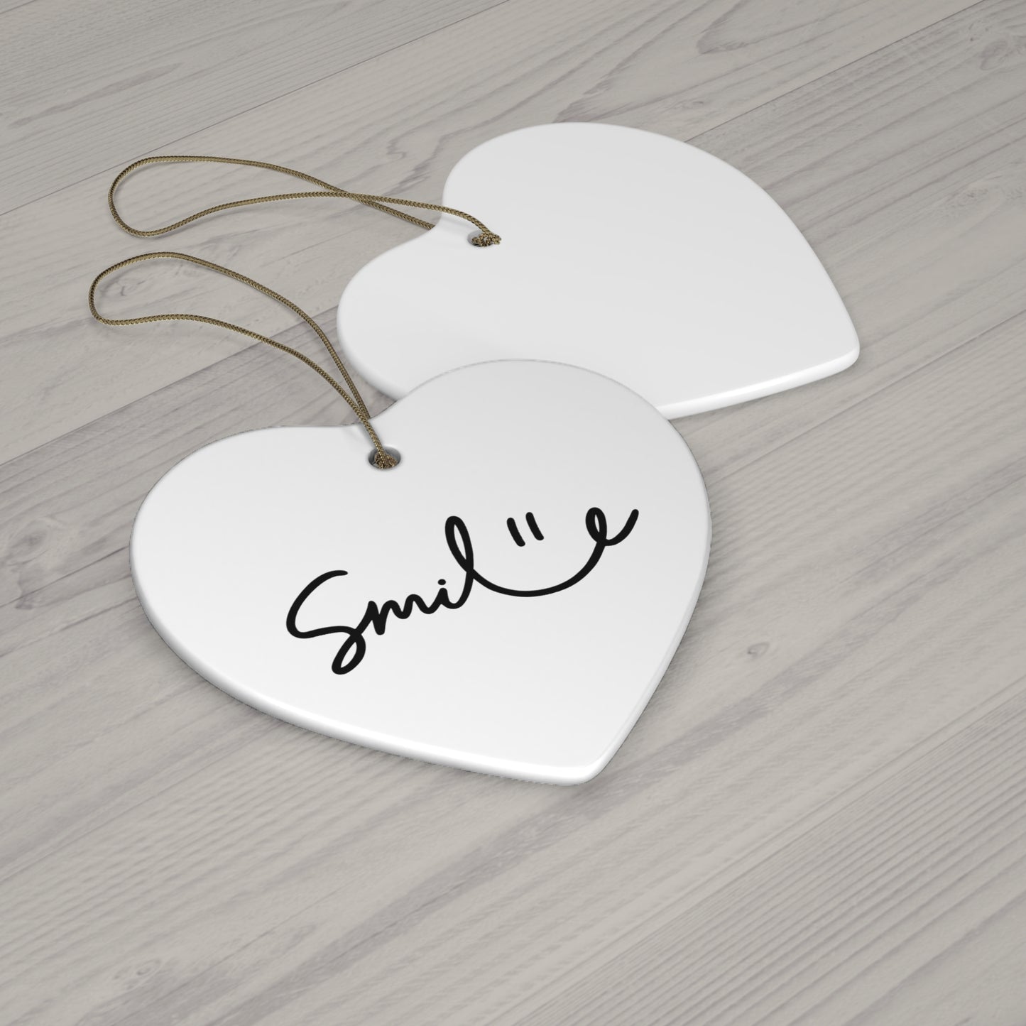 Smile Ceramic Ornament - 4 Fun Shapes for Holiday Decor