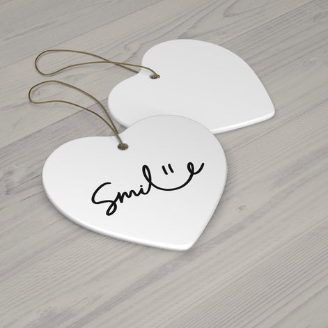 Smile Ceramic Ornament - 4 Fun Shapes for Holiday Decor