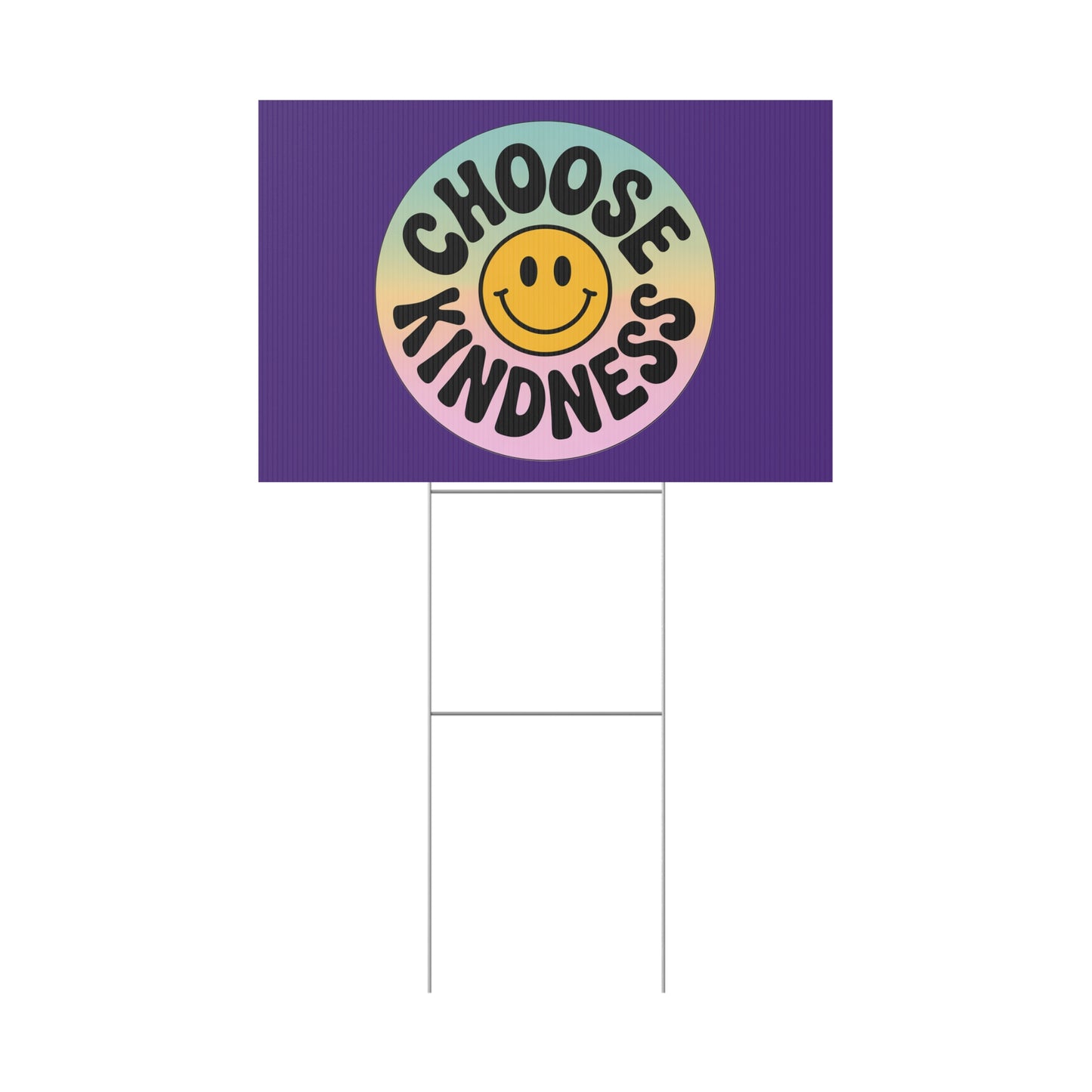 Purple Joyful Choose Kindness Plastic Yard Sign
