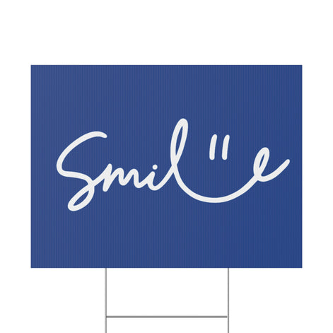 Dark Blue Smile Yard Sign