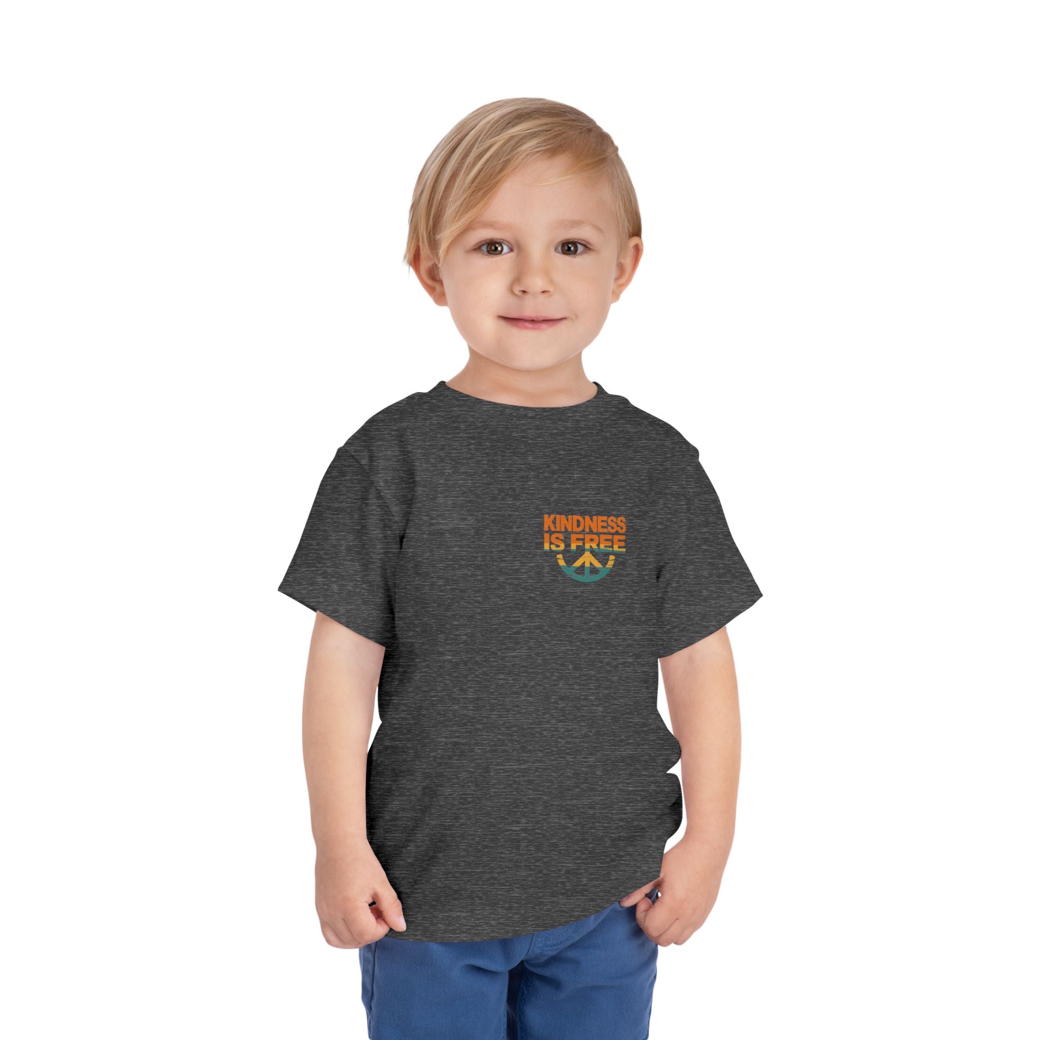 Toddler Short Sleeve Tee - Kindness Is Free Peace Design