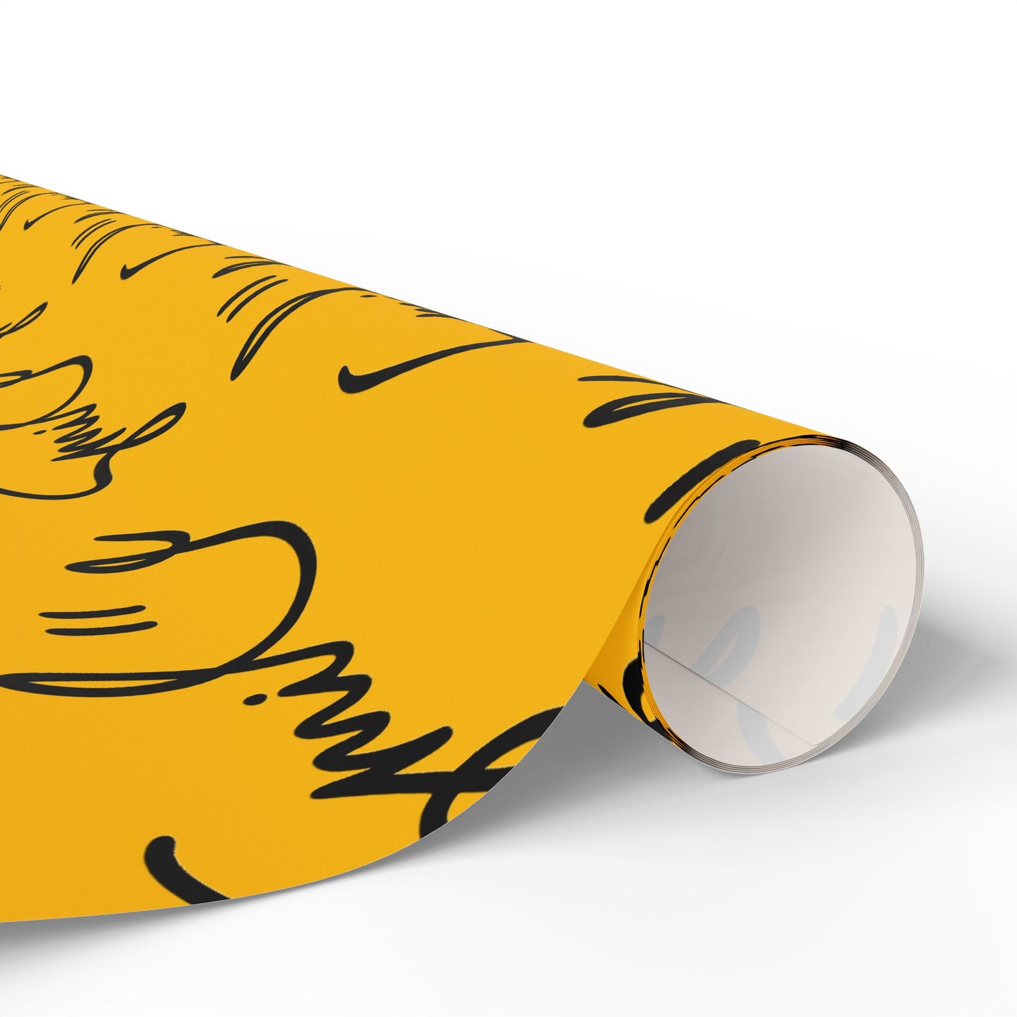 Yellow/Black Smile Stylish Gift Wrapping Paper for Any Occasion