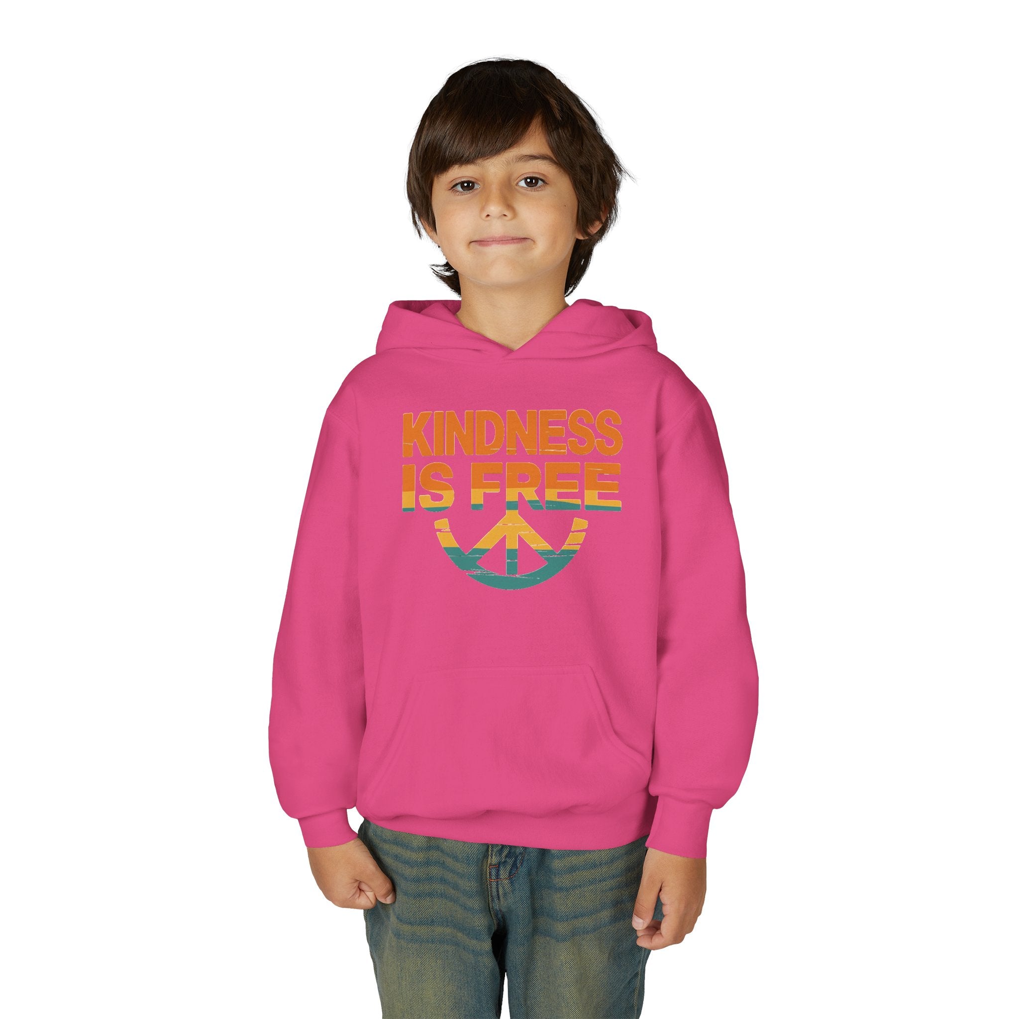 Kindness Is Free Youth Hoodie - Inspirational Heavy Blend Sweatshirt