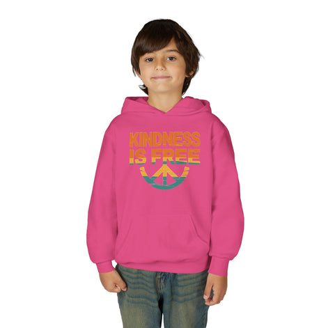 Kindness Is Free Youth Hoodie - Inspirational Heavy Blend Sweatshirt