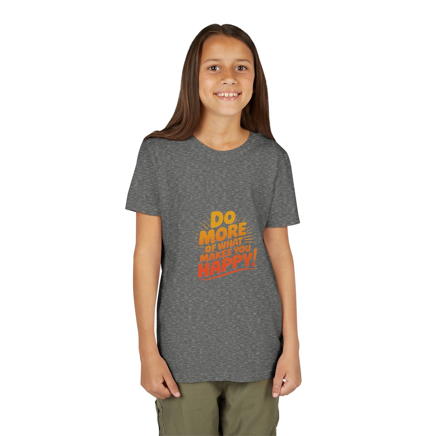 Youth Tee — “Do More of What Makes You Happy!” Positive Graphic Kids T‑Shirt