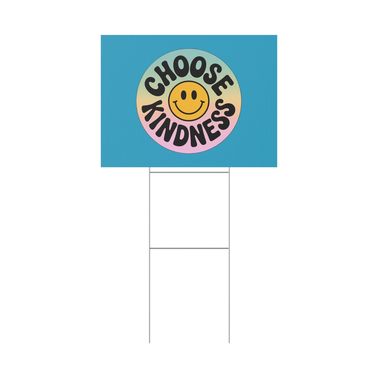Turquoise Joyful Choose Kindness Plastic Yard Sign