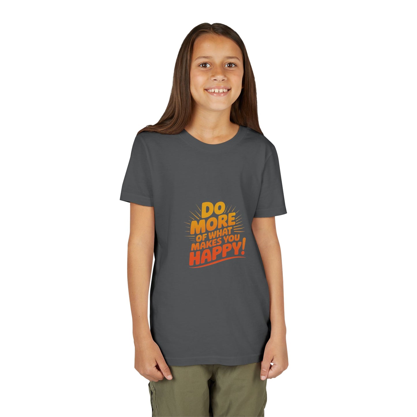 Youth Tee — “Do More of What Makes You Happy!” Positive Graphic Kids T‑Shirt