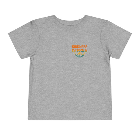 Toddler Short Sleeve Tee - Kindness Is Free Peace Design