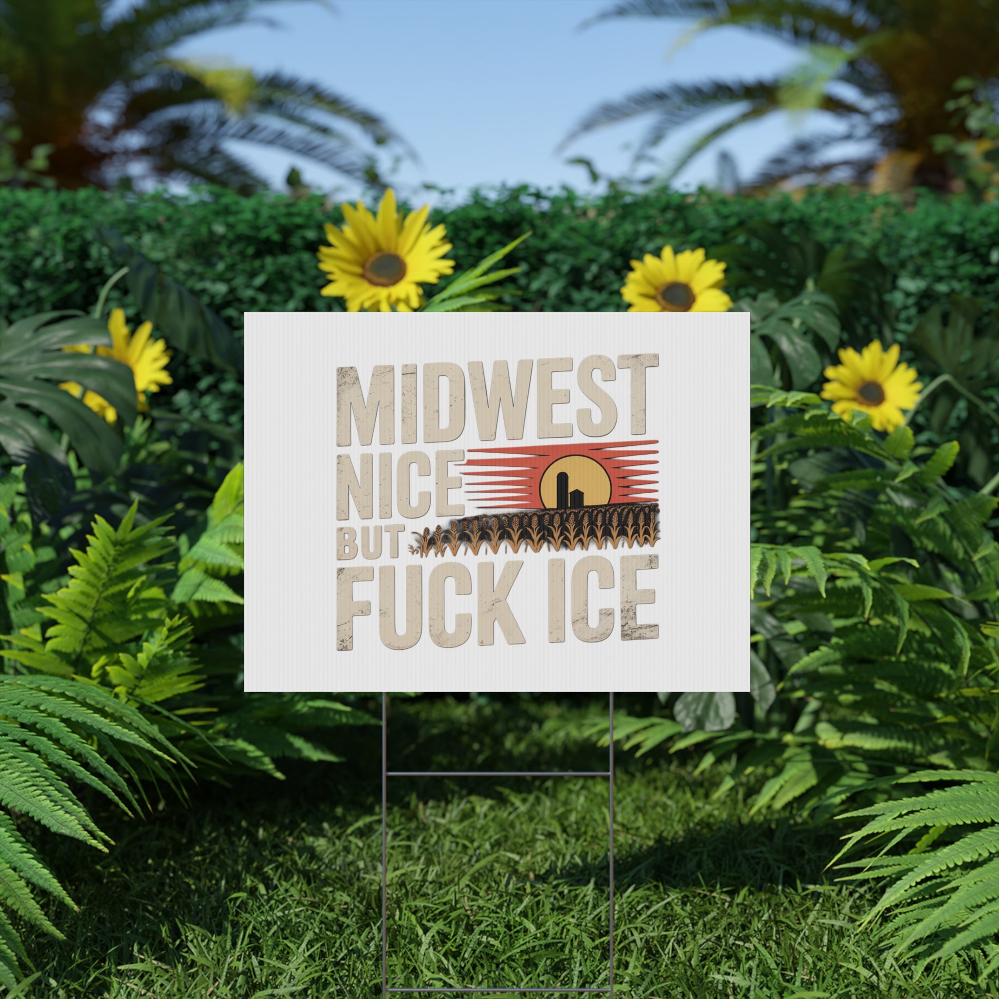 Midwest Nice But Fuck Ice Farmhouse Sunset Design
