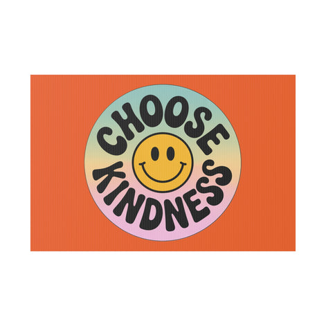 Orange Joyful Choose Kindness Plastic Yard Sign