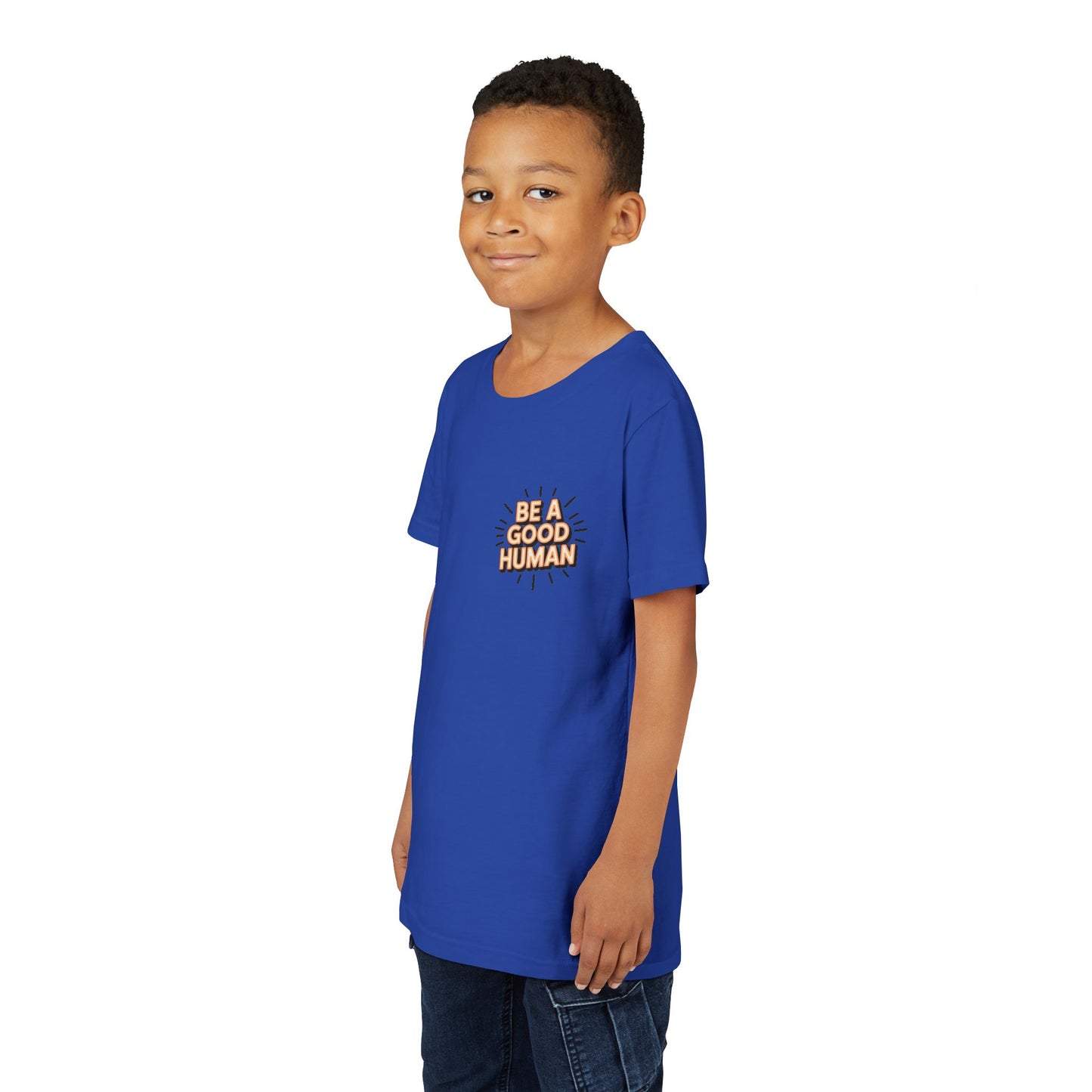Youth Tee — "Be A Good Human" Positive Message Kids T-Shirt