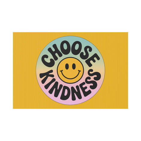 Yellow Joyful Choose Kindness Plastic Yard Sign