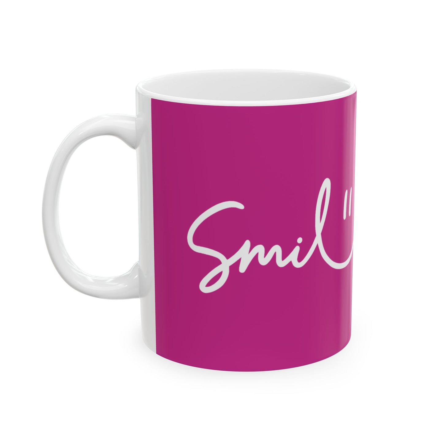 Pink/White Smile Ceramic Coffee Mug - 11oz & 15oz