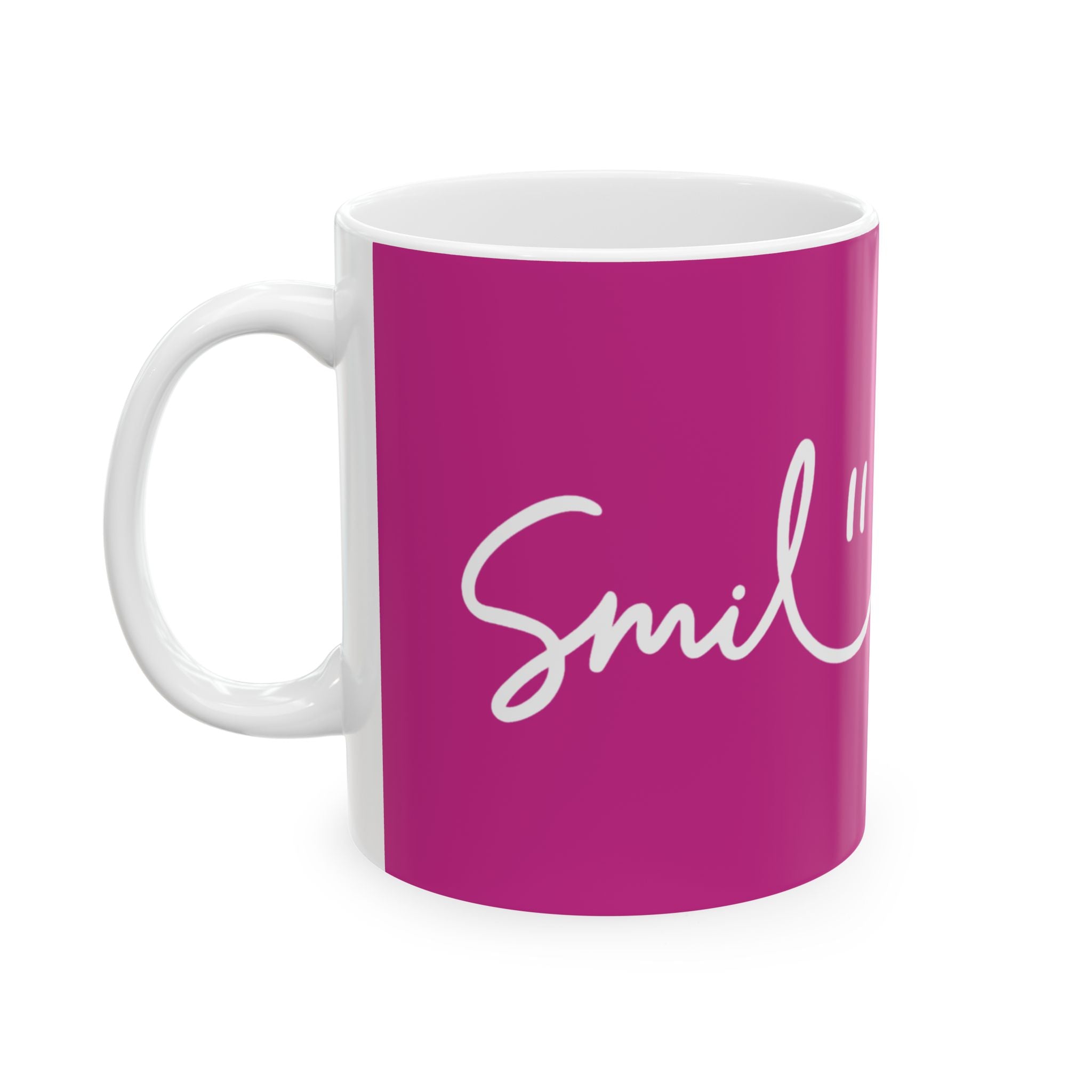 Pink/White Smile Ceramic Coffee Mug - 11oz & 15oz