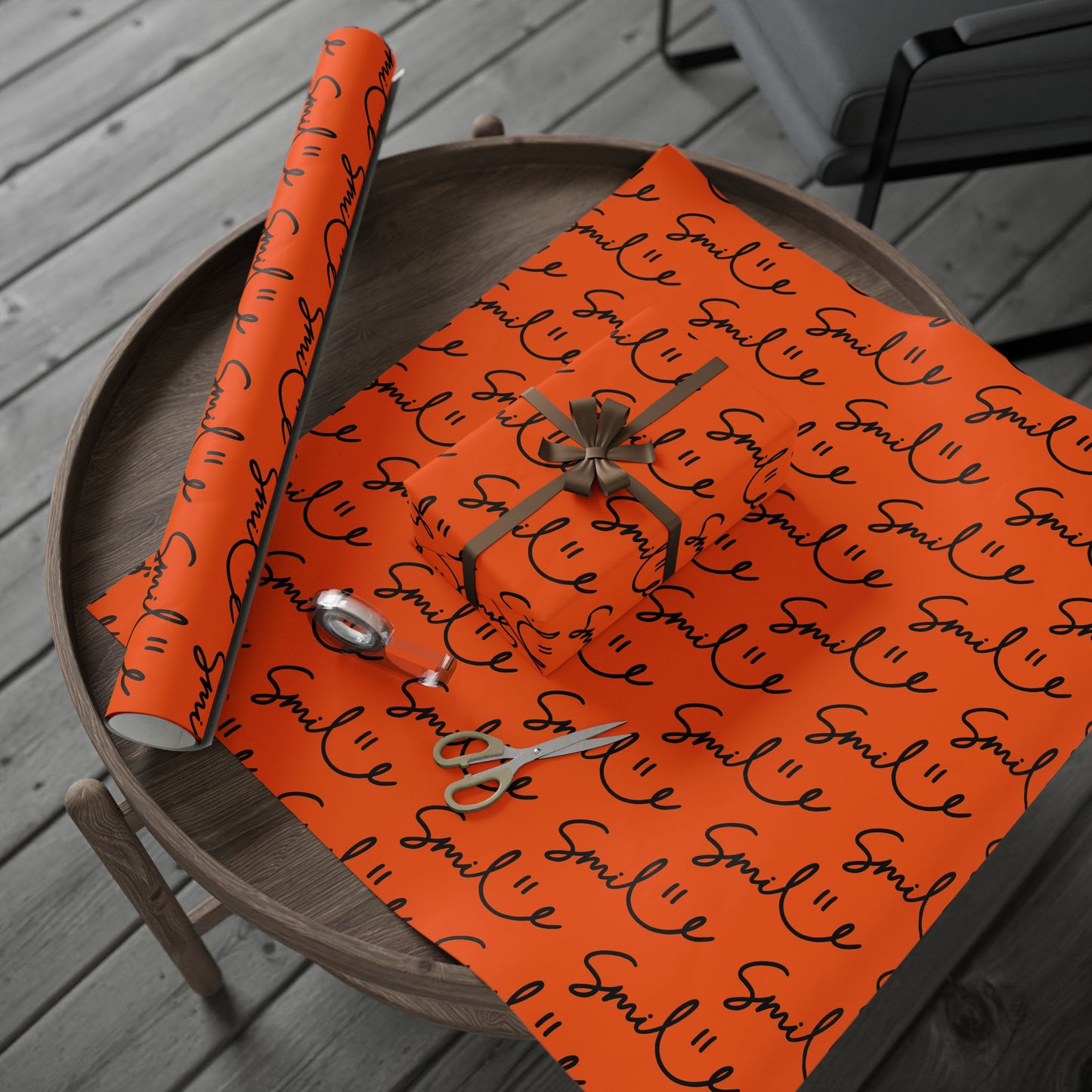 Orange/Black Smile Stylish Gift Wrapping Paper for Any Occasion