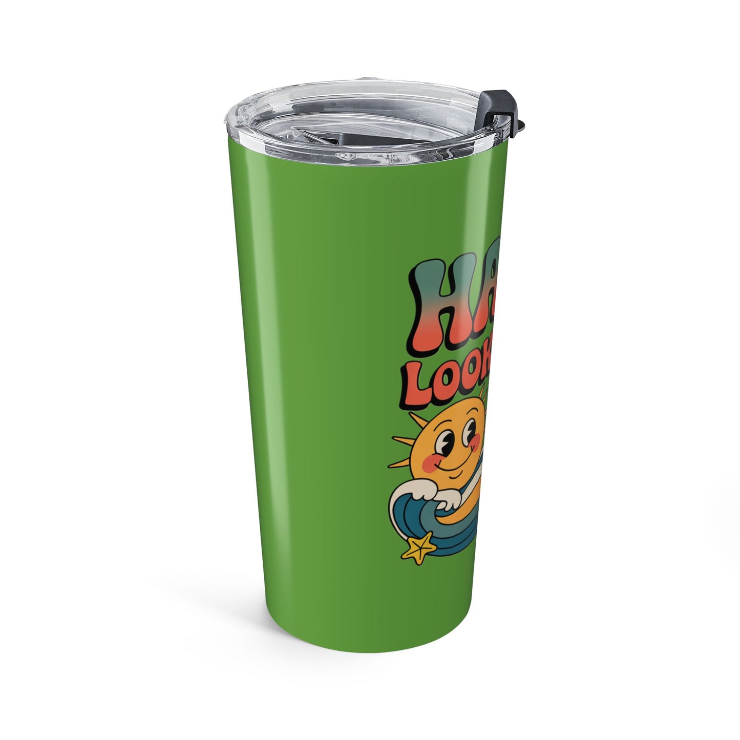 20oz Tumbler — "Happy Looks Good on You" Retro Smile Travel Cup