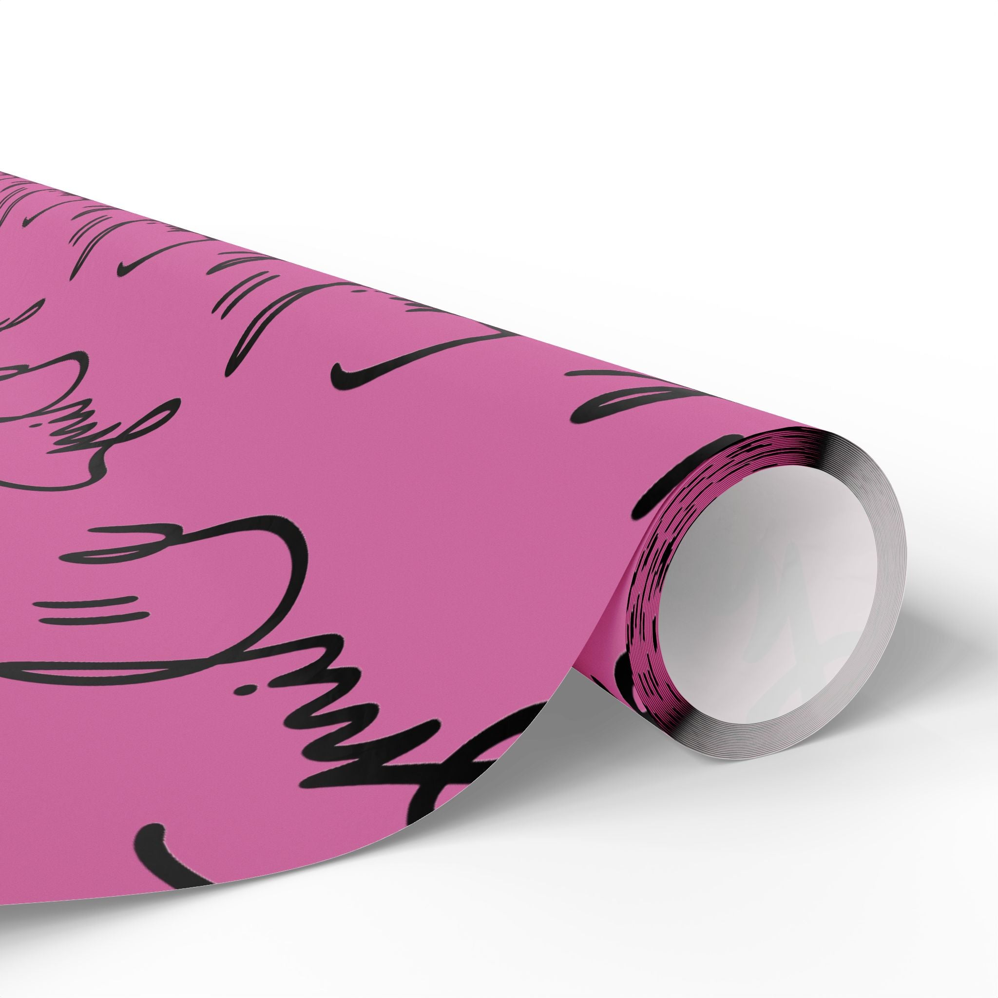 Light Pink/Black Smile Stylish Gift Wrapping Paper for Any Occasion