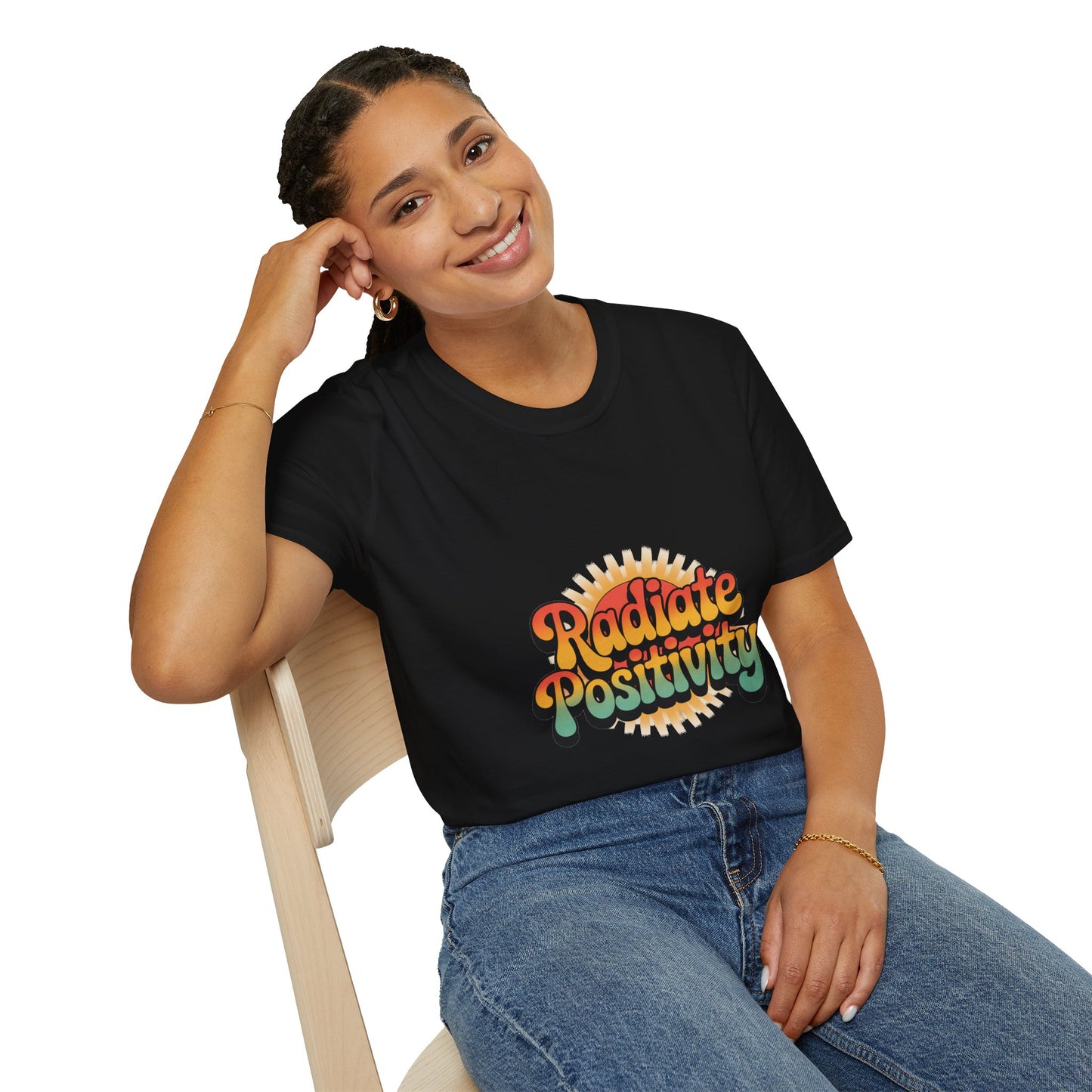 Radiate Positivity Unisex Softstyle T-Shirt - Feel Good Vibes