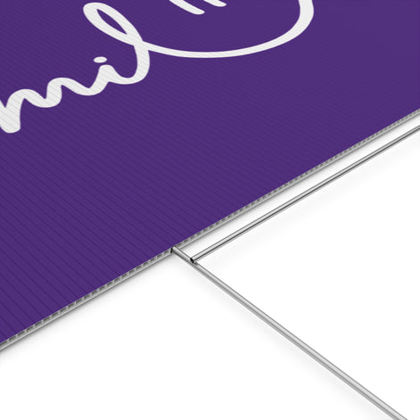 Purple Smile Yard Sign