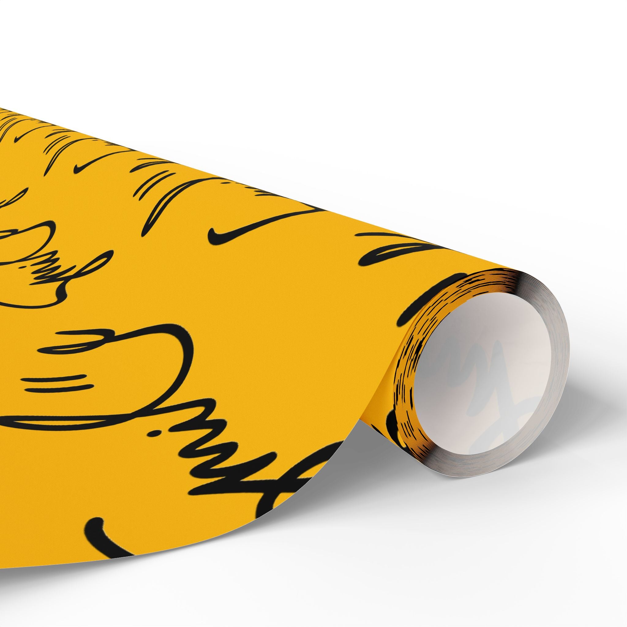 Yellow/Black Smile Stylish Gift Wrapping Paper for Any Occasion