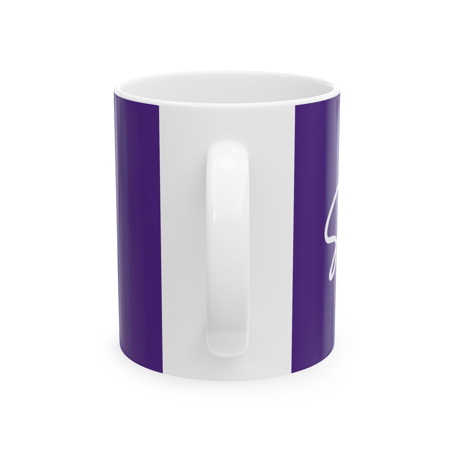 Purple/White Smile Ceramic Coffee Mug - 11oz & 15oz