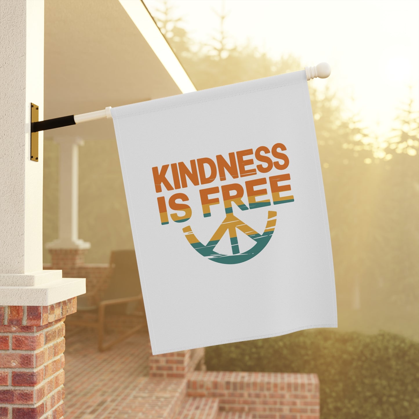 Garden & House Banner - 'Kindness is Free' Peace Sign Décor