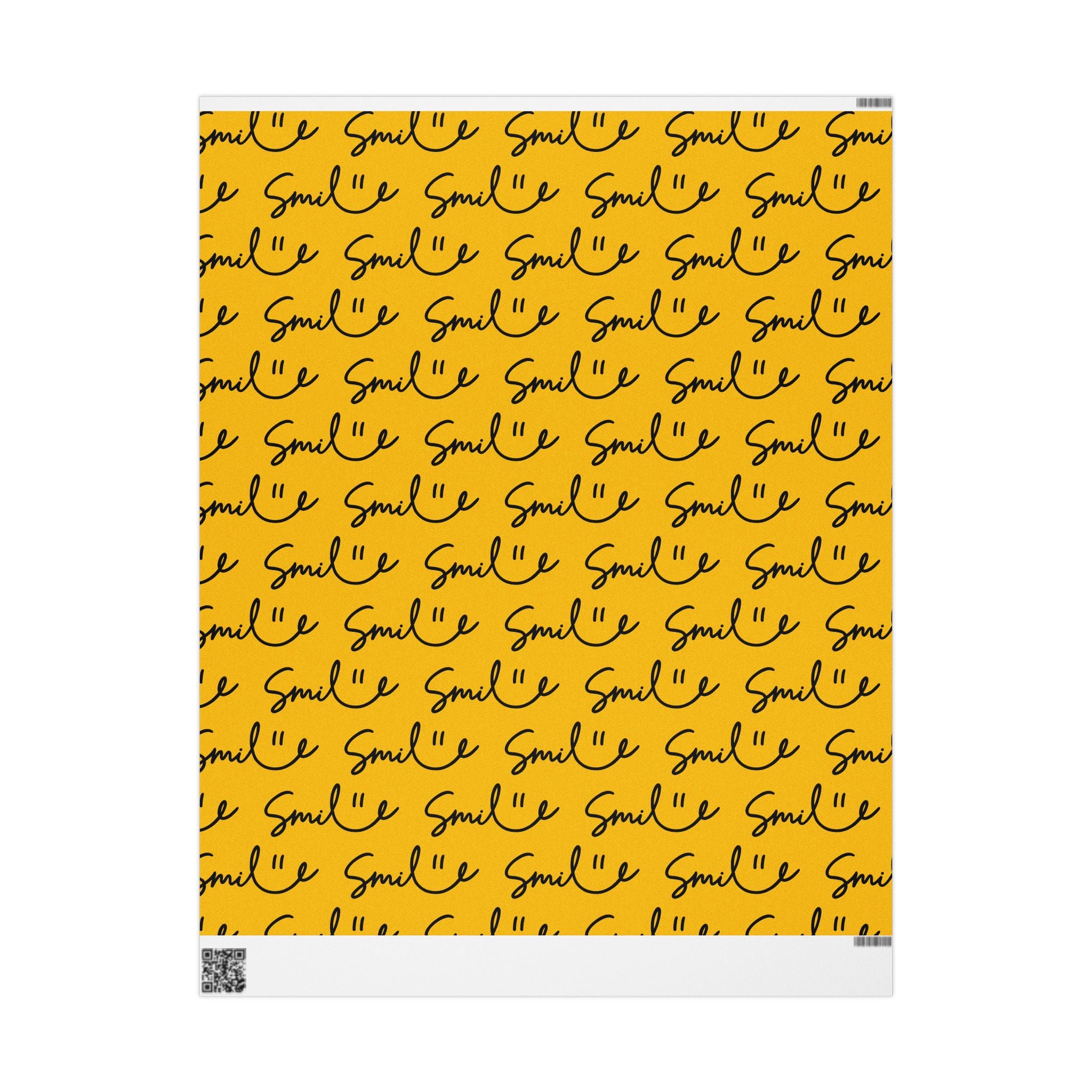 Yellow/Black Smile Stylish Gift Wrapping Paper for Any Occasion