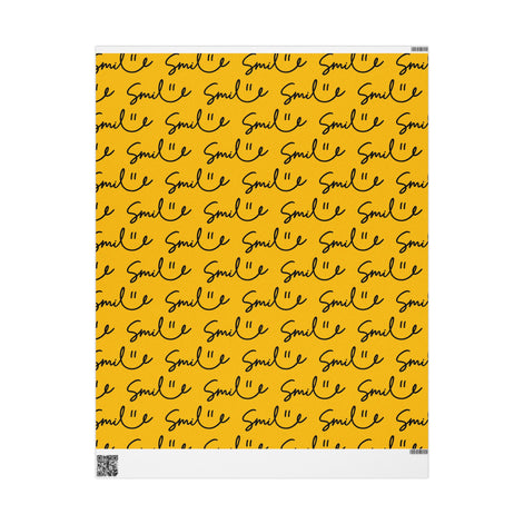 Yellow/Black Smile Stylish Gift Wrapping Paper for Any Occasion