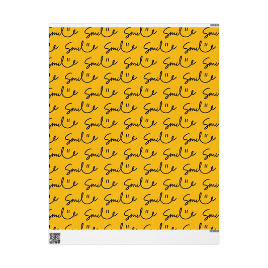 Yellow/Black Smile Stylish Gift Wrapping Paper for Any Occasion