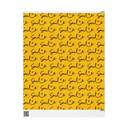 Yellow/Black Smile Stylish Gift Wrapping Paper for Any Occasion