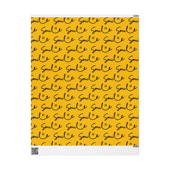 Yellow/Black Smile Stylish Gift Wrapping Paper for Any Occasion