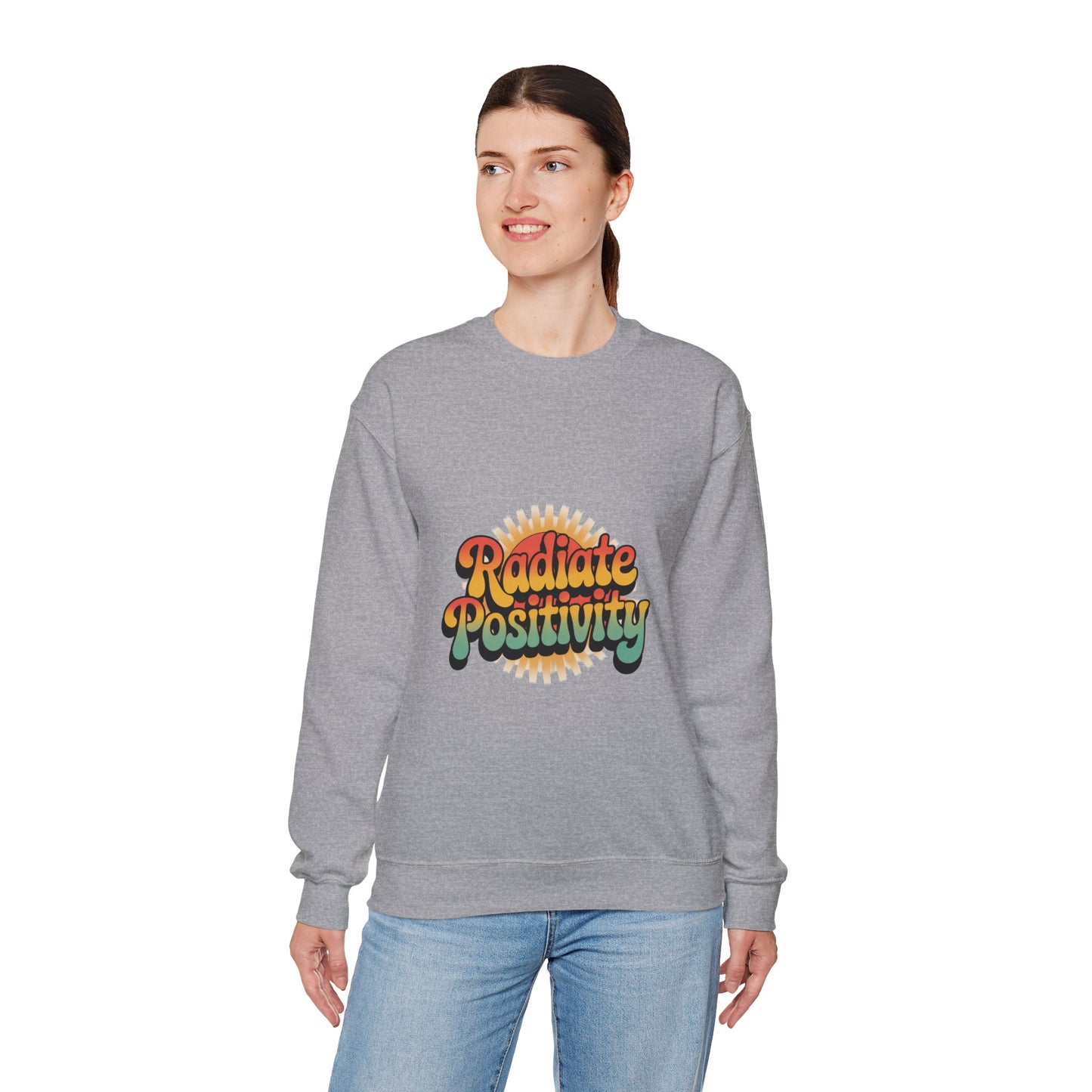 Radiate Positivity Unisex Heavy Blend Crewneck Sweatshirt