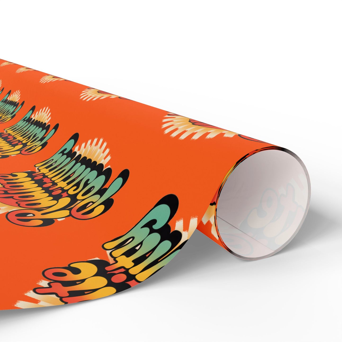 Orange Radiate Positivity Wrapping Paper for Celebrations