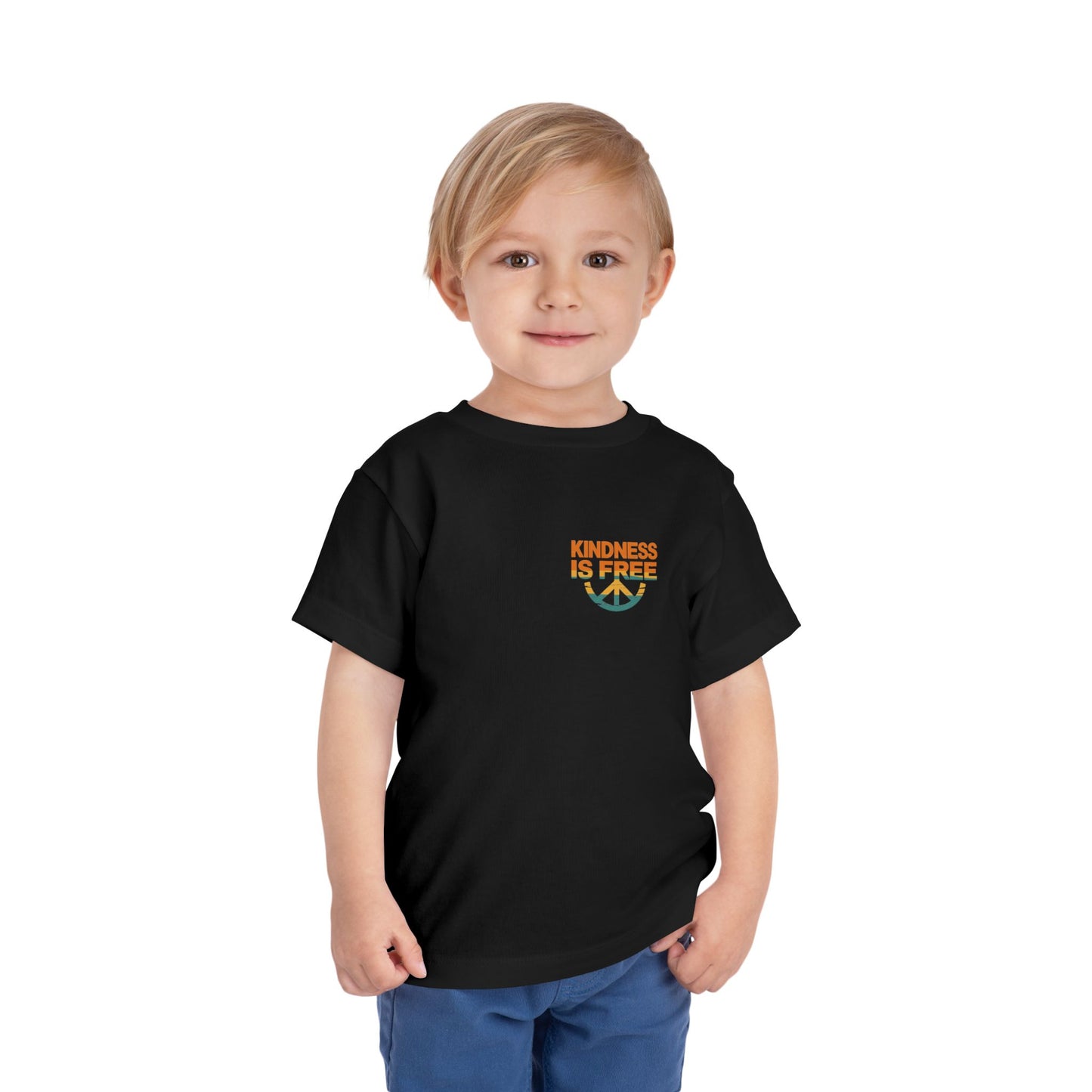 Toddler Short Sleeve Tee - Kindness Is Free Peace Design