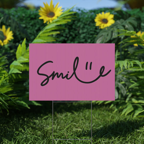Light Pink Smile Yard Sign