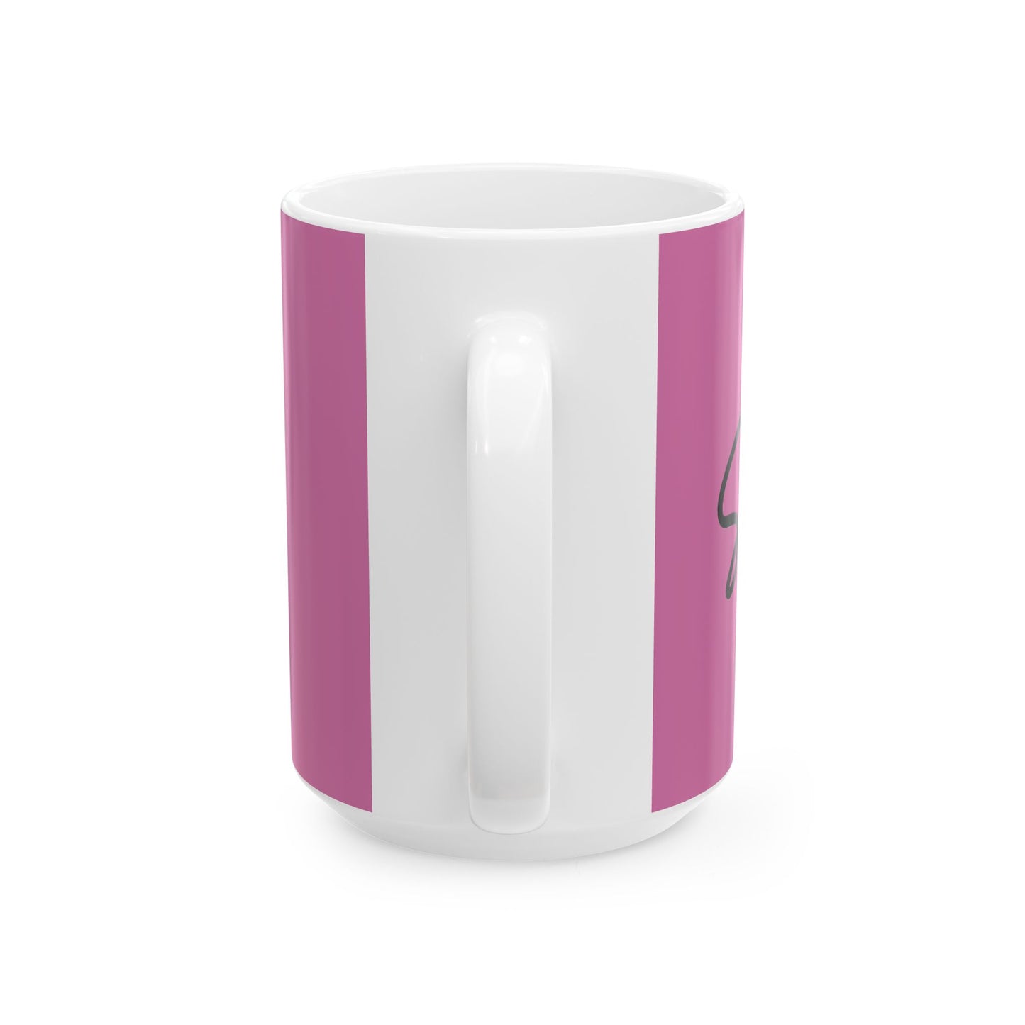 Light Pink/Black Smile Ceramic Coffee Mug - 11oz & 15oz