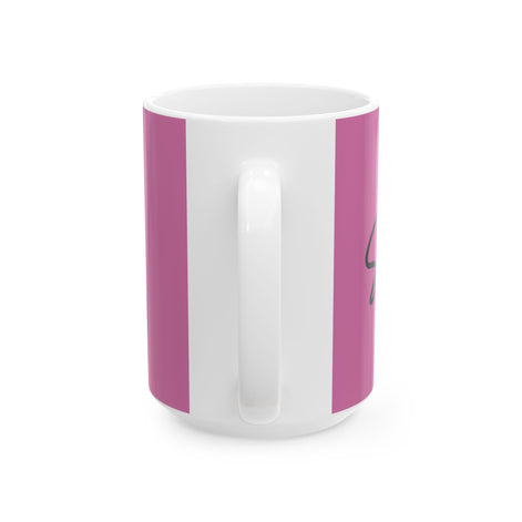 Light Pink/Black Smile Ceramic Coffee Mug - 11oz & 15oz