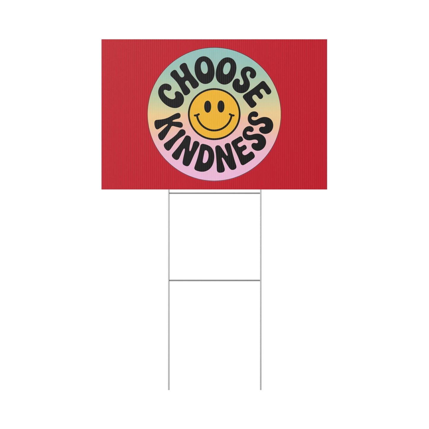 Dark Red of Joyful Choose Kindness Plastic Yard Sign