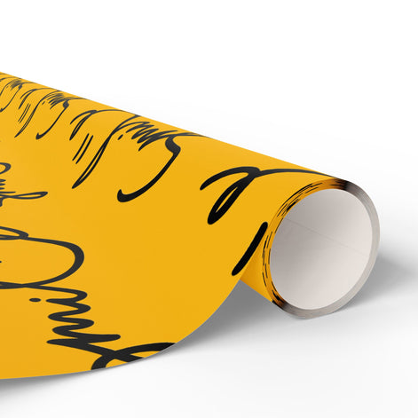 Yellow/Black Smile Stylish Gift Wrapping Paper for Any Occasion
