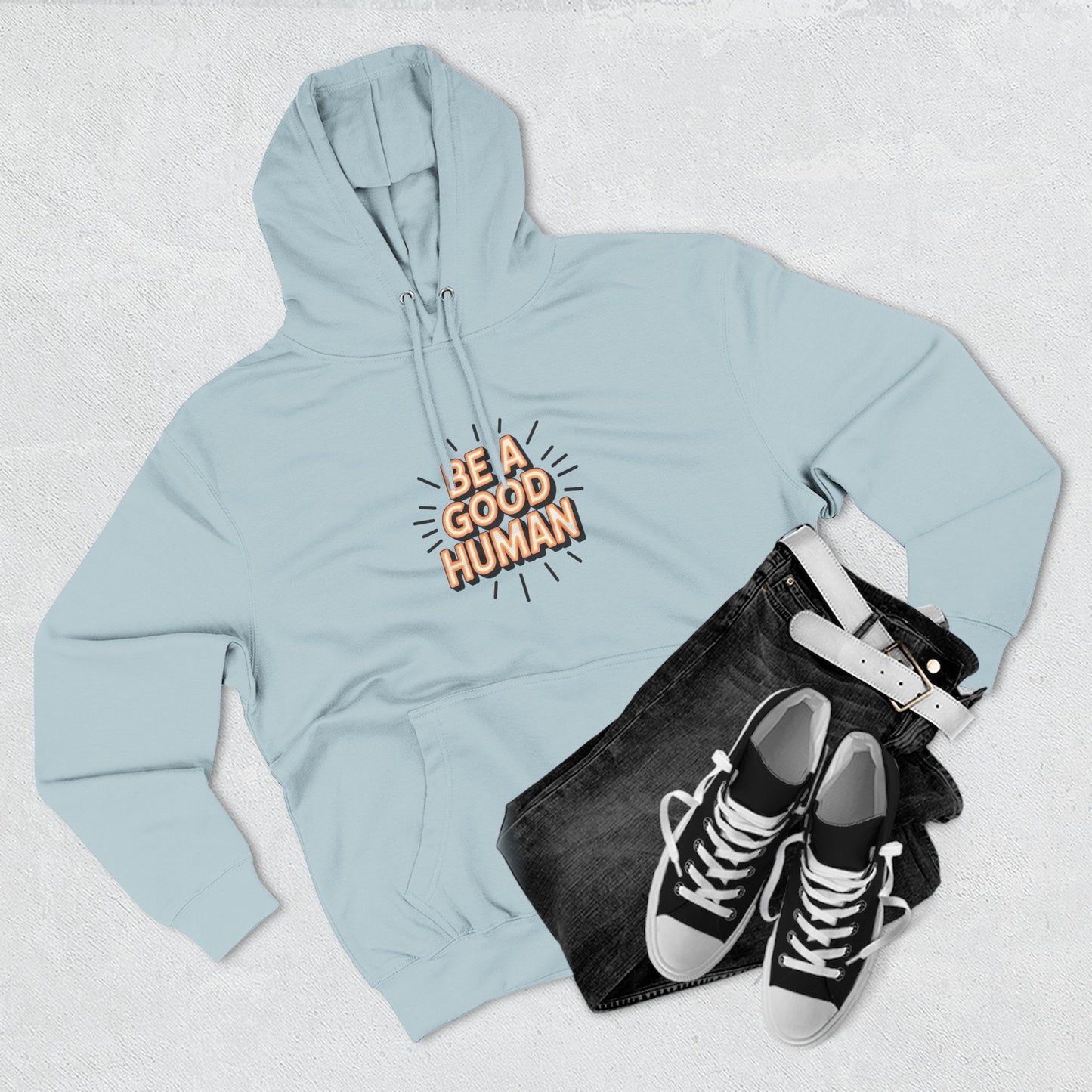 Be A Good Human Hoodie — Positive Message Fleece Pullover