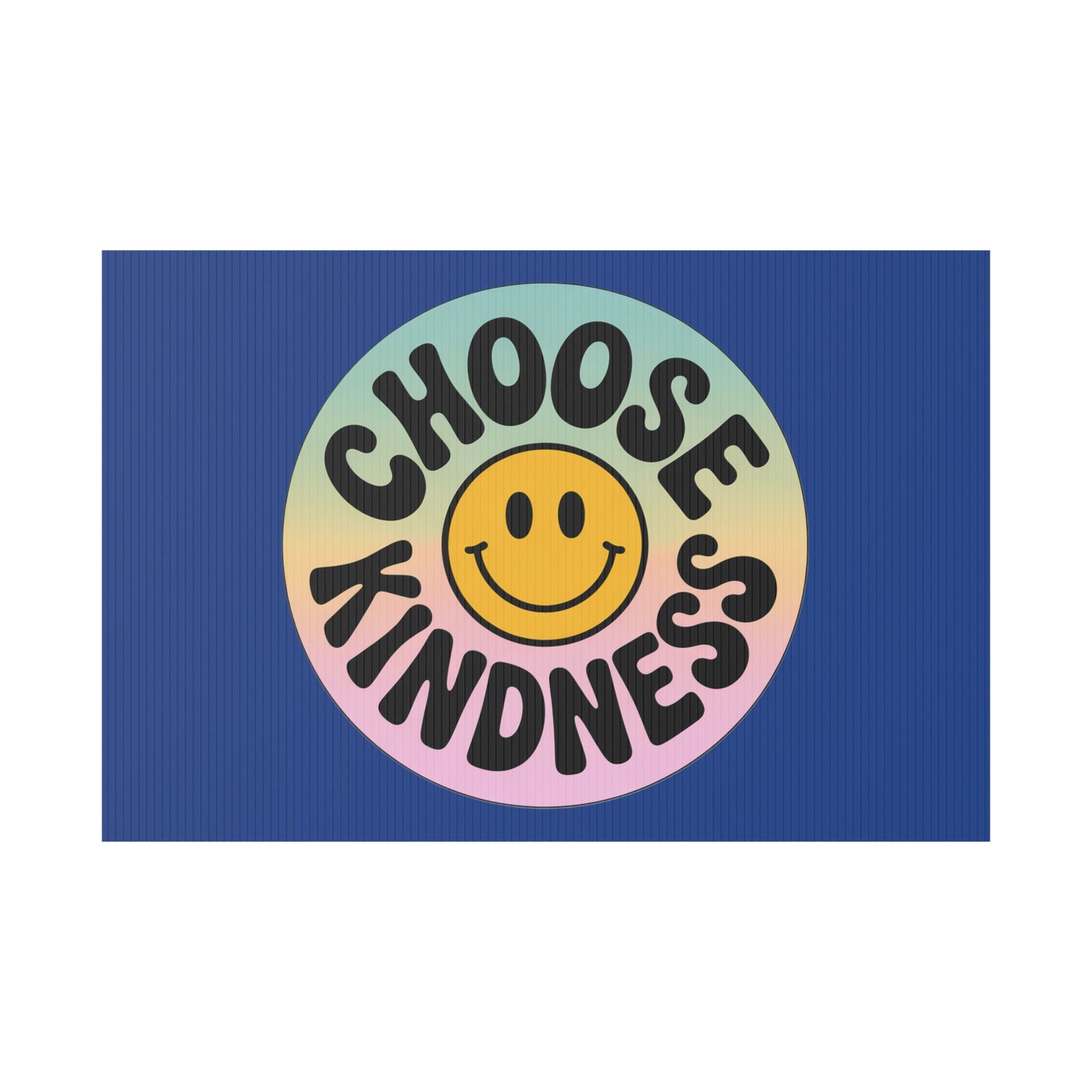 Dark Blue Joyful Choose Kindness Plastic Yard Sign