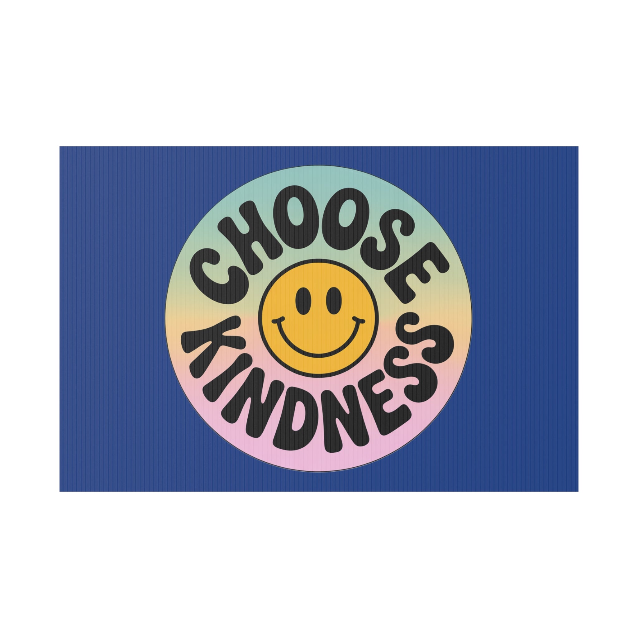 Dark Blue Joyful Choose Kindness Plastic Yard Sign