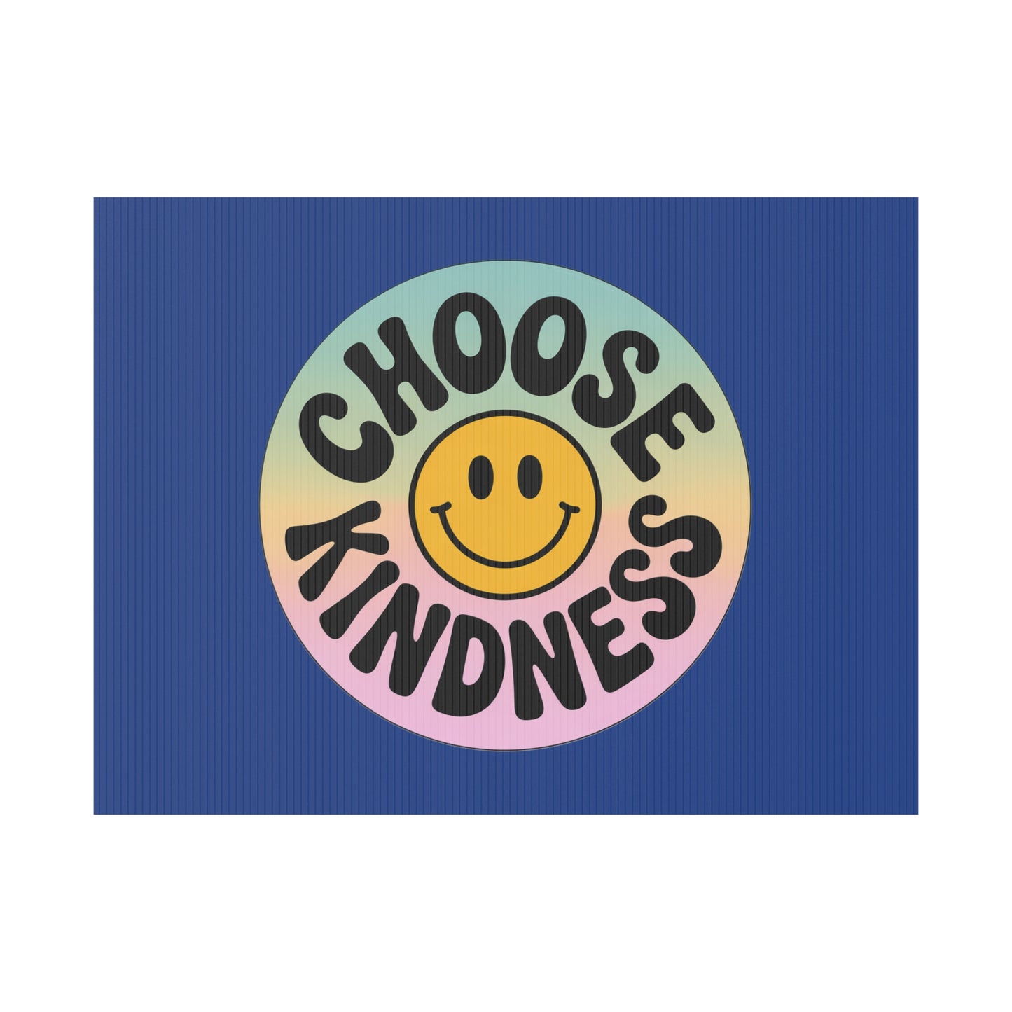 Dark Blue Joyful Choose Kindness Plastic Yard Sign