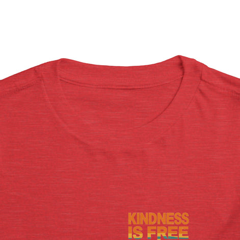 Toddler Short Sleeve Tee - Kindness Is Free Peace Design