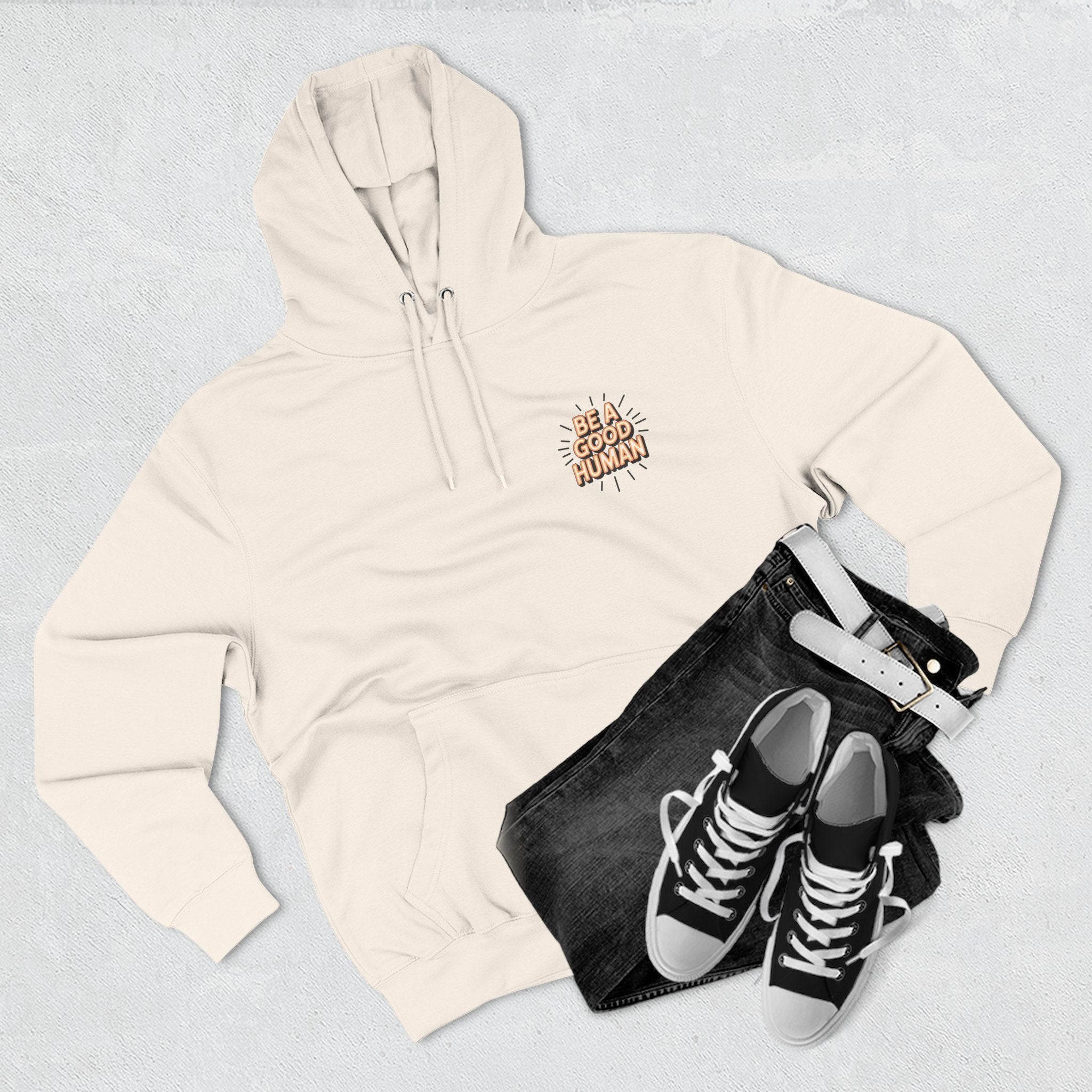 Be A Good Human Hoodie — Positive Message Fleece Pullover