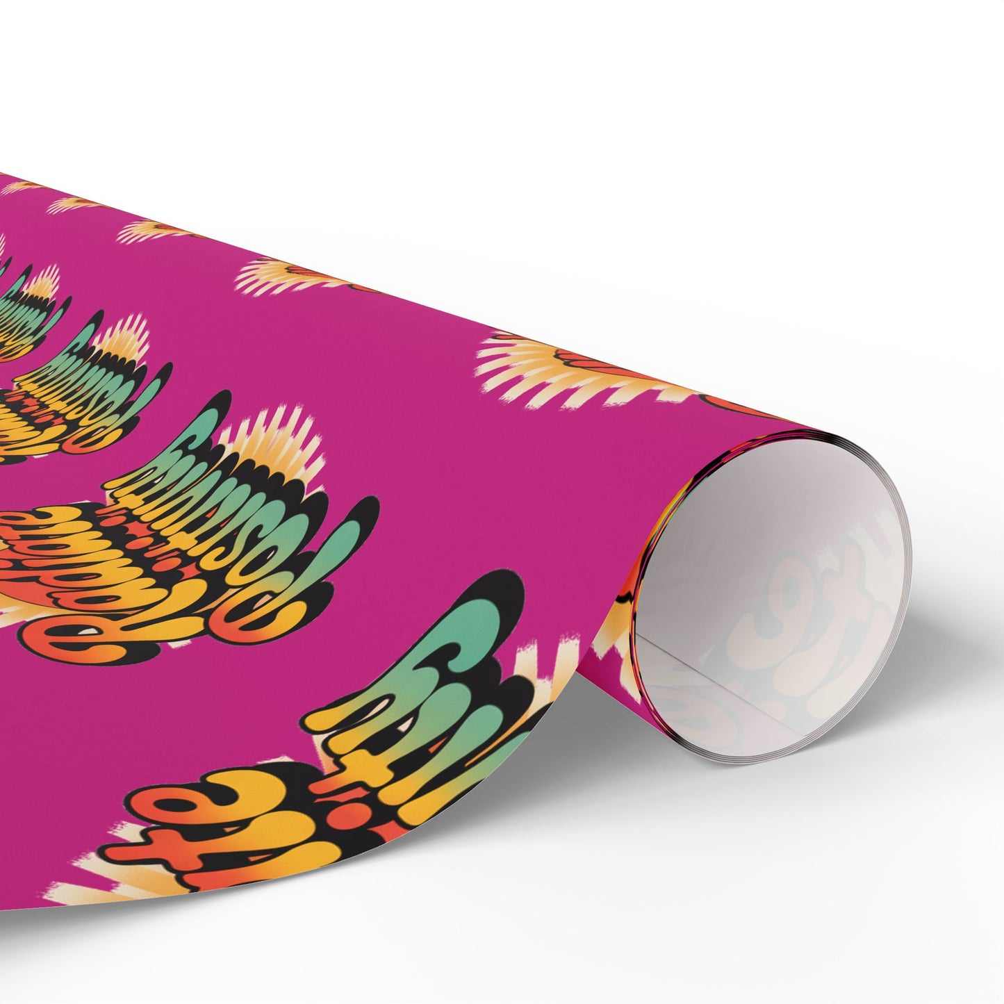 Pink Radiate Positivity Wrapping Paper for Celebrations