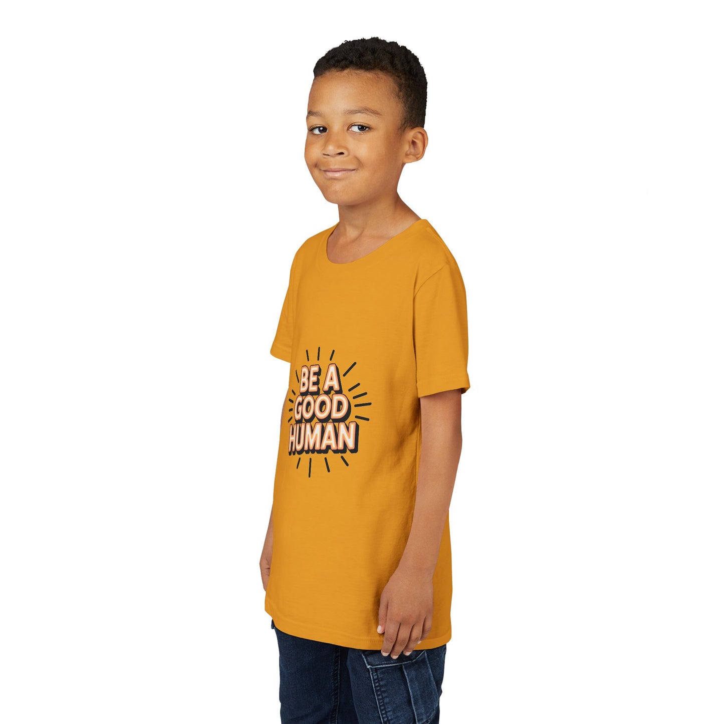 Youth Tee — "Be A Good Human" Positive Message Kids T-Shirt