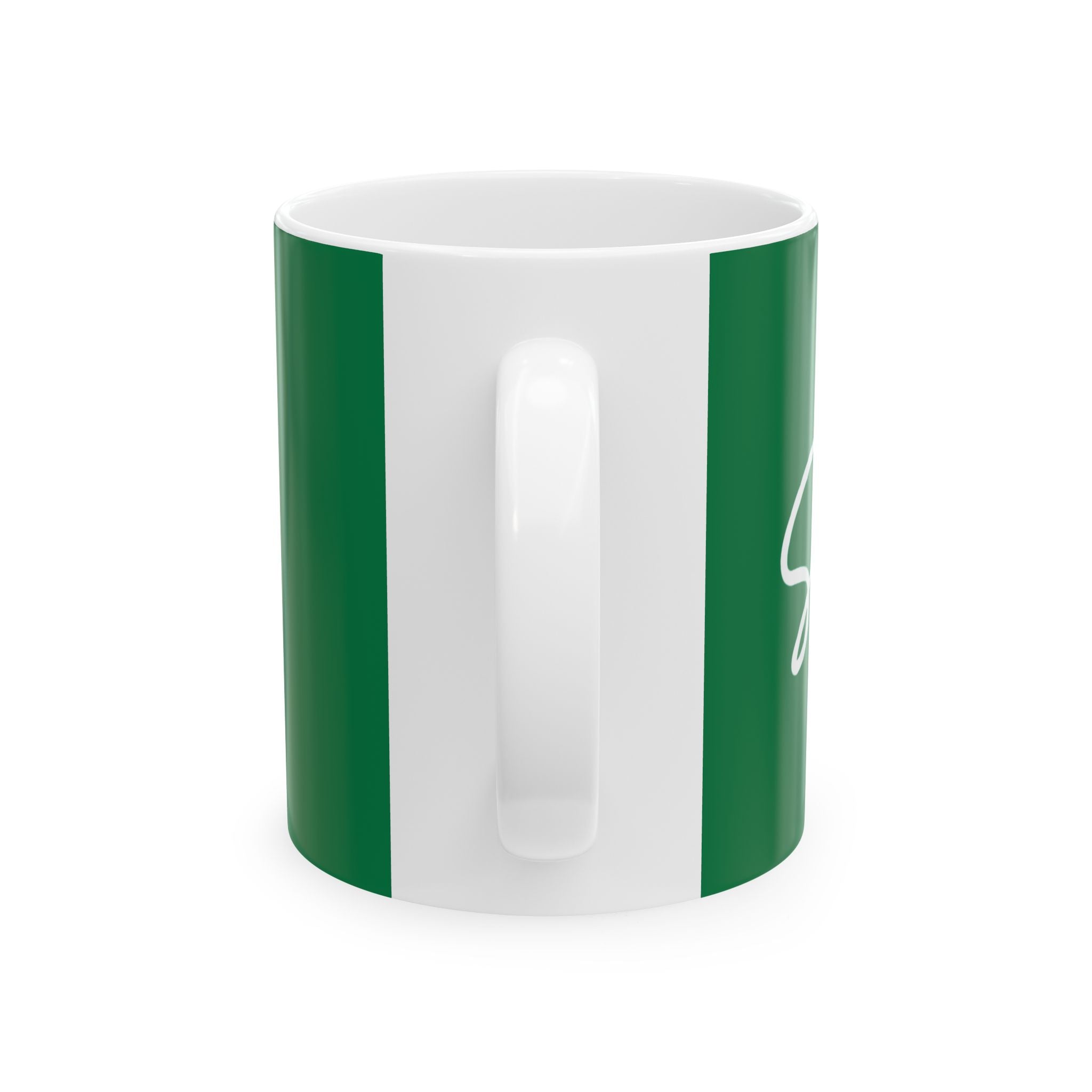 Green/White Smile Ceramic Coffee Mug - 11oz & 15oz