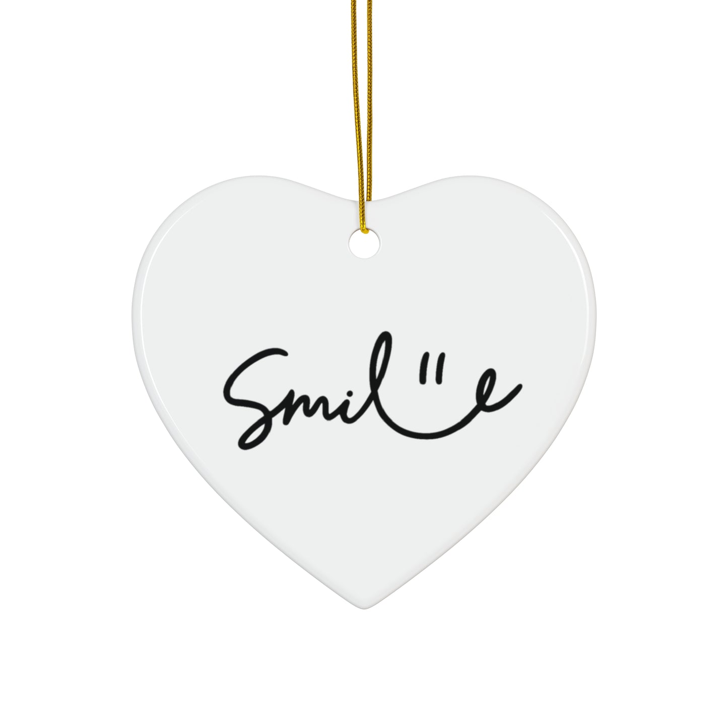 Smile Ceramic Ornament - 4 Fun Shapes for Holiday Decor