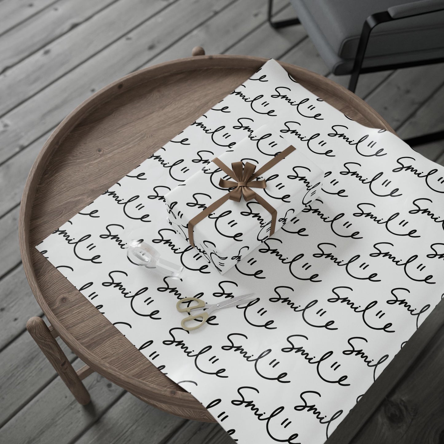 White/Black Smile Stylish Gift Wrapping Paper for Any Occasion